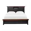 Bowery Hill Transitional Solid Wood King Panel Storage Bed in Black