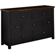 Bowery Hill 7 Drawer Transitional Solid Wood Dresser in Black