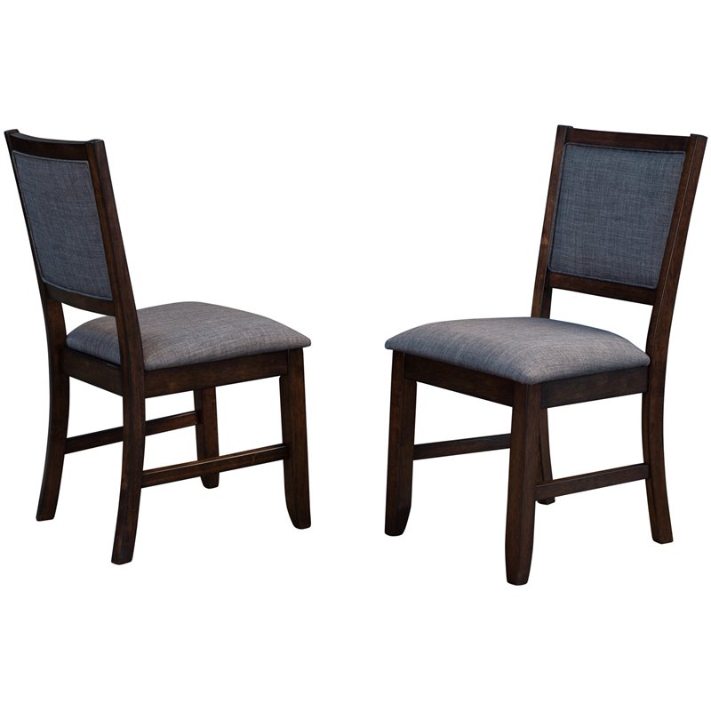 Bowery Hill Contemporary Dining Side Chair in Falcon Brown (Set of 2)