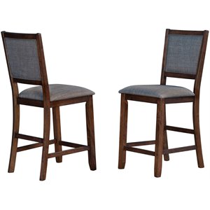 Bowery Hill Contemporary 25&quot Counter Stool in Falcon Brown (Set of 2)