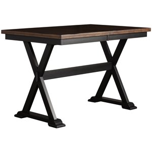 Bowery Hill Wood Extendable Counter Height Dining Table in Chickory