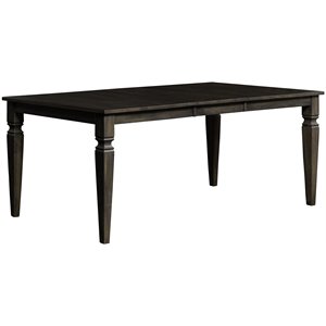 Bowery Hill Transitional Solid Wood Extendable Dining Table in Dark Brown