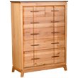 Bowery Hill 6 Drawer Solid Wood Tall Chest in Natural and Walnut