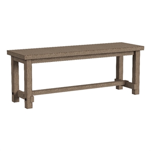 Bowery Hill 18.5&quot Modern Wood Bench in Distressed Dark Taupe