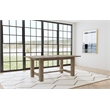 Bowery Hill Modern Wood Trestle Table with Two Leaves in Taupe