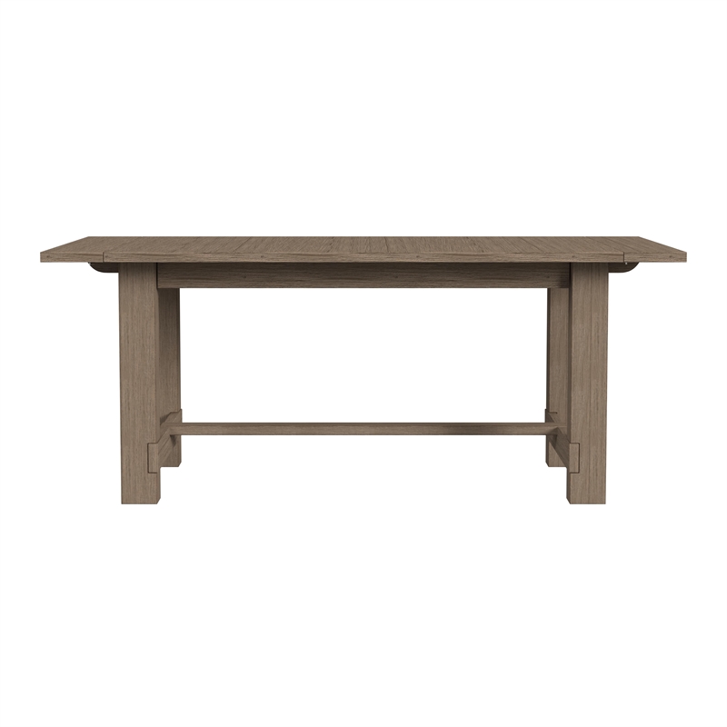 Bowery Hill Modern Wood Trestle Table with Two Leaves in Taupe