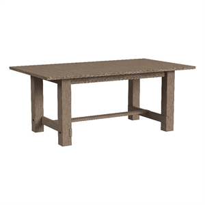 Bowery Hill Modern Wood Trestle Table with Two Leaves in Taupe