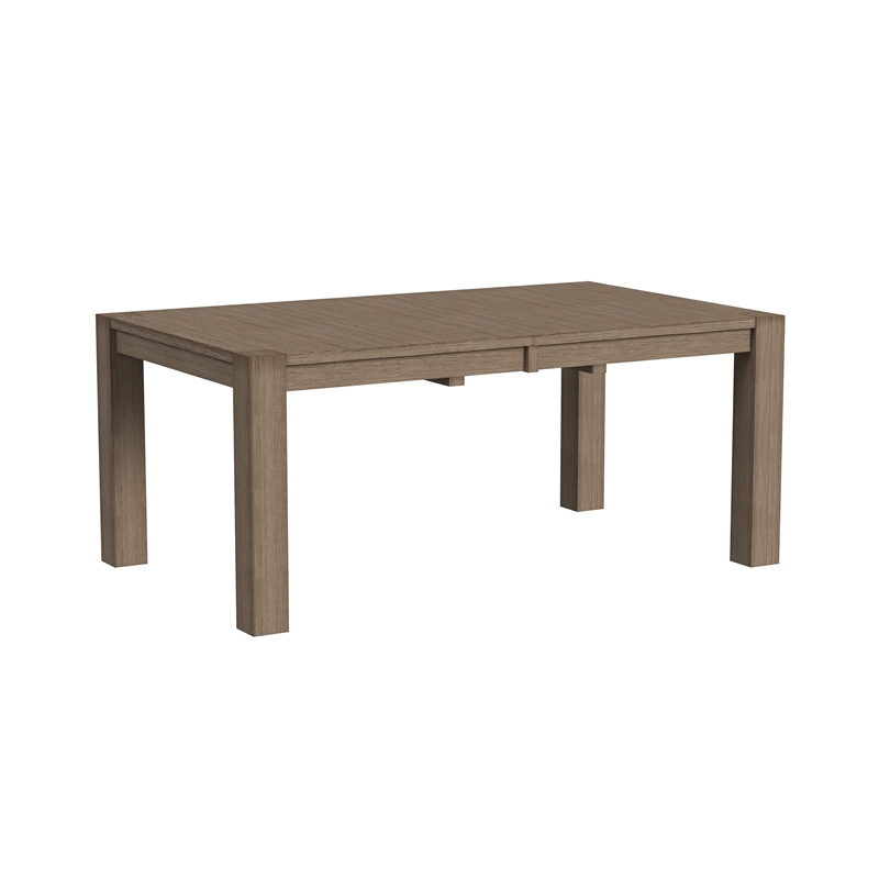 Bowery Hill Modern Wood Table with Self Storing Leaf in Dark Taupe