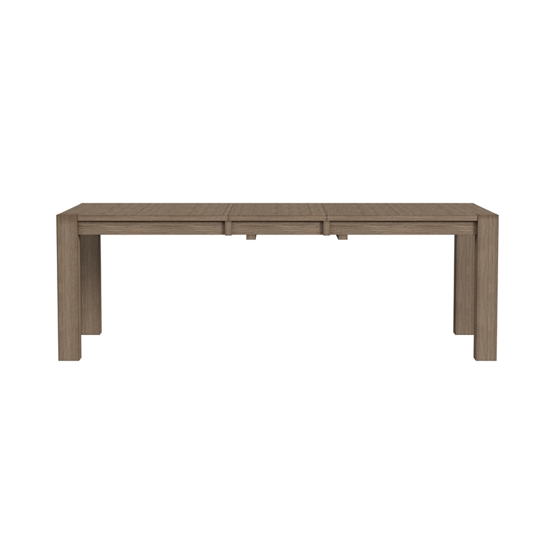 Bowery Hill Modern Wood Table with Self Storing Leaf in Dark Taupe