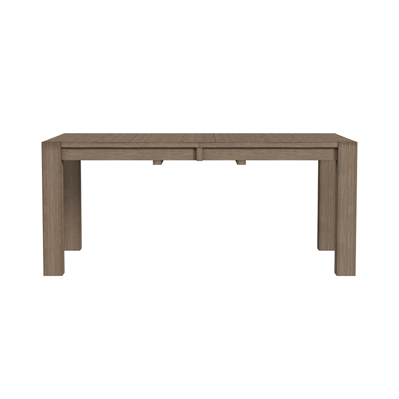 Bowery Hill Modern Wood Table with Self Storing Leaf in Dark Taupe