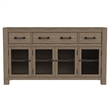 Bowery Hill Contemporary Mahogany Wood Server in Dark Taupe/Black