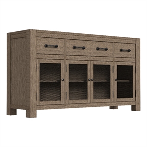 Bowery Hill Contemporary Mahogany Wood Server in Dark Taupe/Black