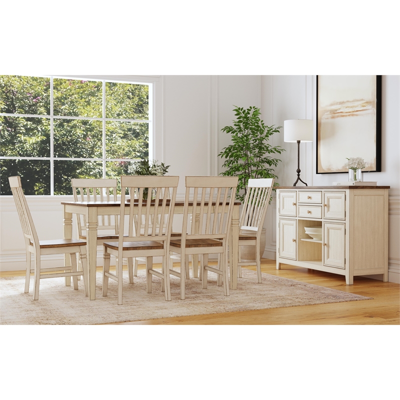 Bowery Hill Wood Dinette Table with Butterfly Leaf in White and Peppercorn