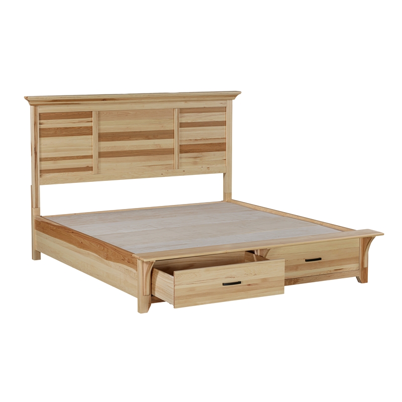 Bowery Hill 2-Drawer Transitional Wood Queen Storage Bed in Natural