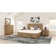 Bowery Hill Transitional New Zealand Pine Wood King Storage Bed in Natural