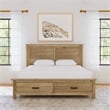 Bowery Hill Transitional New Zealand Pine Wood King Storage Bed in Natural