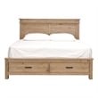 Bowery Hill Transitional New Zealand Pine Wood King Storage Bed in Natural