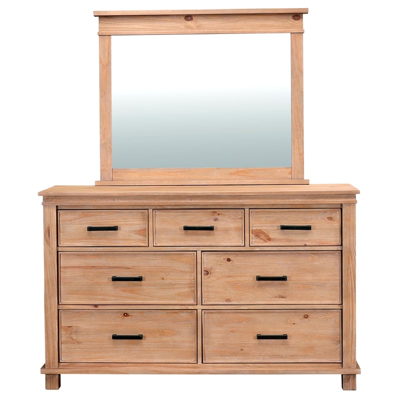 Bowery Hill Transitional New Zealand Pine Wood Dresser in Natural