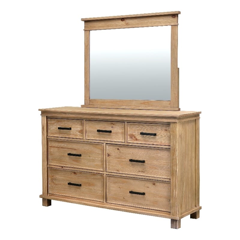 Bowery Hill Transitional New Zealand Pine Wood Dresser in Natural