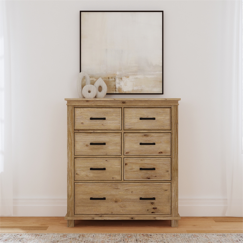 Bowery Hill Transitional New Zealand Pine Wood Chest in Natural