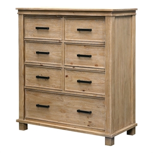 Bowery Hill Transitional New Zealand Pine Wood Chest in Natural