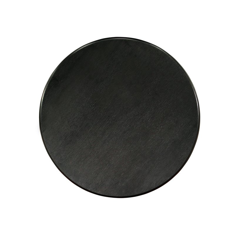 Bowery Hill Antique Round Rubber Wood Dining Table in Wirebrushed Black