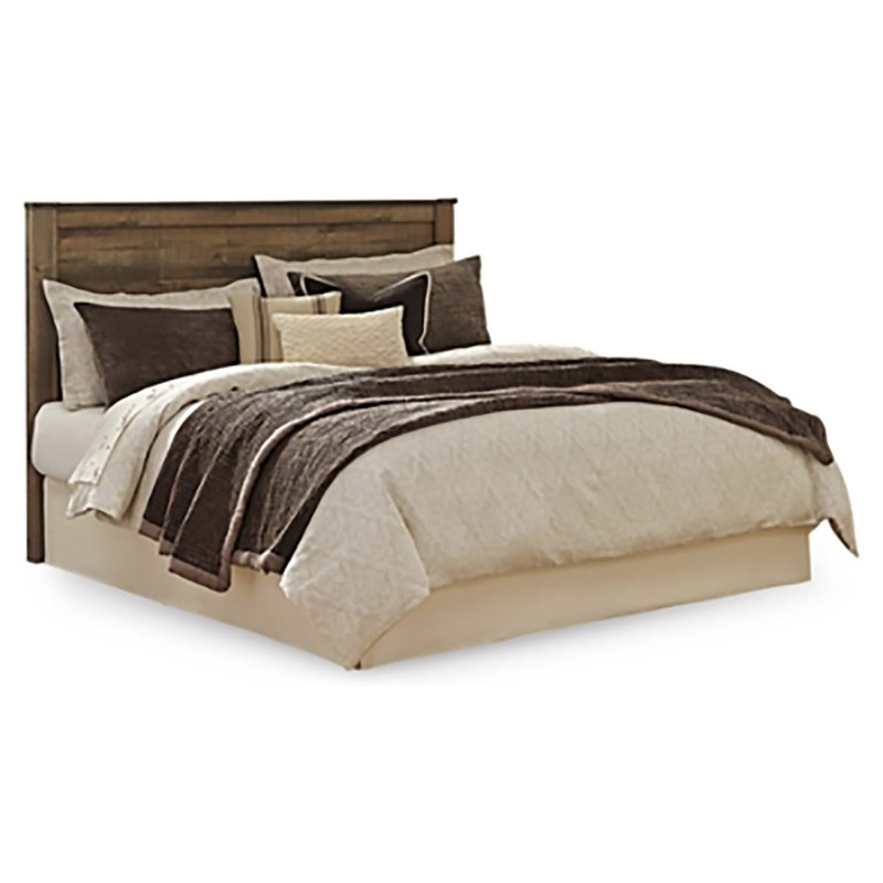 Bowery Hill Contemporary Queen Panel Headboard in Brown Finish