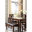 Bowery Hill Contemporary 6-Piece Engineered Wood Dining Set in Brown
