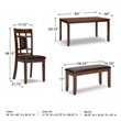 Bowery Hill Contemporary 6-Piece Engineered Wood Dining Set in Brown