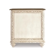 Bowery Hill Traditional Mirrored Storage End Table in Chipped White/Brown