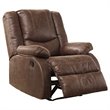 Bowery Hill Contemporary Polyurethane Upholstered Zero Wall Recliner in Coffee
