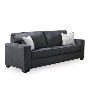 Bowery Hill Contemporary Polyurethane Upholstered Queen Sleeper Sofa in Slate
