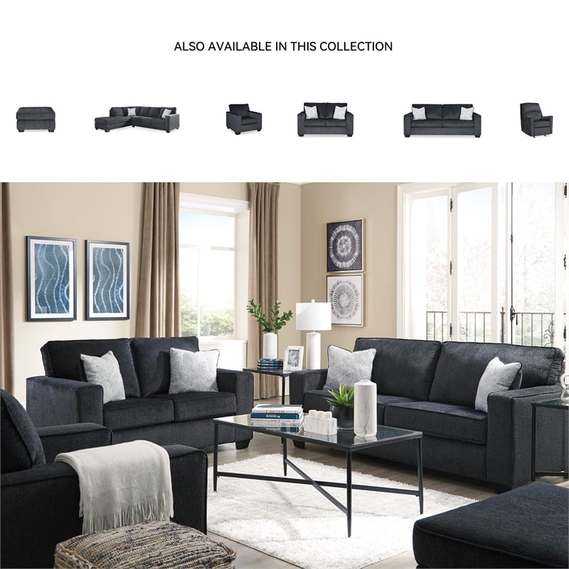 Bowery Hill Contemporary Polyurethane Upholstered Queen Sleeper Sofa in Slate