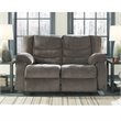Bowery Hill Contemporary Polyurethane Upholstered Reclining Loveseat in Gray