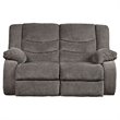 Bowery Hill Contemporary Polyurethane Upholstered Reclining Loveseat in Gray