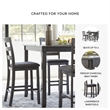 Bowery Hill Transitional 5 Piece Square Dining Table Set in Gray