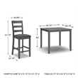 Bowery Hill Transitional 5 Piece Square Dining Table Set in Gray