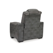 Bowery Hill Contemporary Faux Leather Power Recliner in Gray