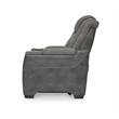 Bowery Hill Contemporary Faux Leather Power Recliner in Gray