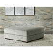 Bowery Hill Contemporary Oversized Fabric Accent Ottoman in Gray