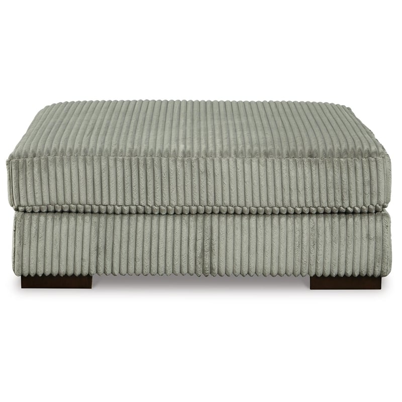 Bowery Hill Contemporary Oversized Fabric Accent Ottoman in Gray