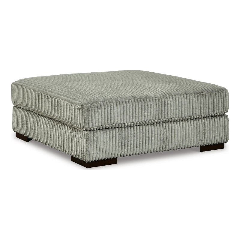 Bowery Hill Contemporary Oversized Fabric Accent Ottoman in Gray