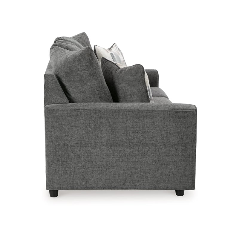 Bowery Hill Contemporary Polyester Fabric & Wood Sofa in Gray