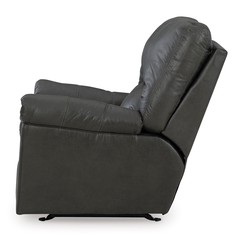 Bowery Hill Contemporary Faux Leather Upholstered Slate Recliner