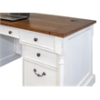 Bowery Hill Rustic Wood Double Pedestal Executive Office Table in White