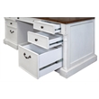 Bowery Hill Rustic Wood Double Pedestal Executive Office Table in White