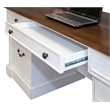 Bowery Hill Rustic Wood Double Pedestal Executive Office Table in White