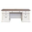 Bowery Hill Rustic Wood Credenza Office Desk Writing Table in White