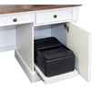 Bowery Hill Rustic Wood Credenza Office Desk Writing Table in White