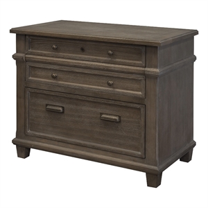 Bowery Hill Contemporary Wood Lateral File Storage File Drawer in Gray